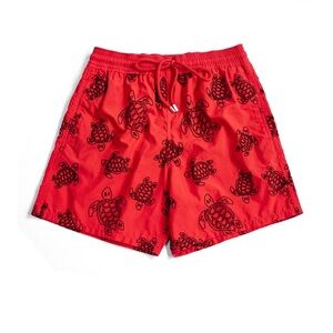 Vilebrequin Men’s XS Red Turtle Print Swim Trunks